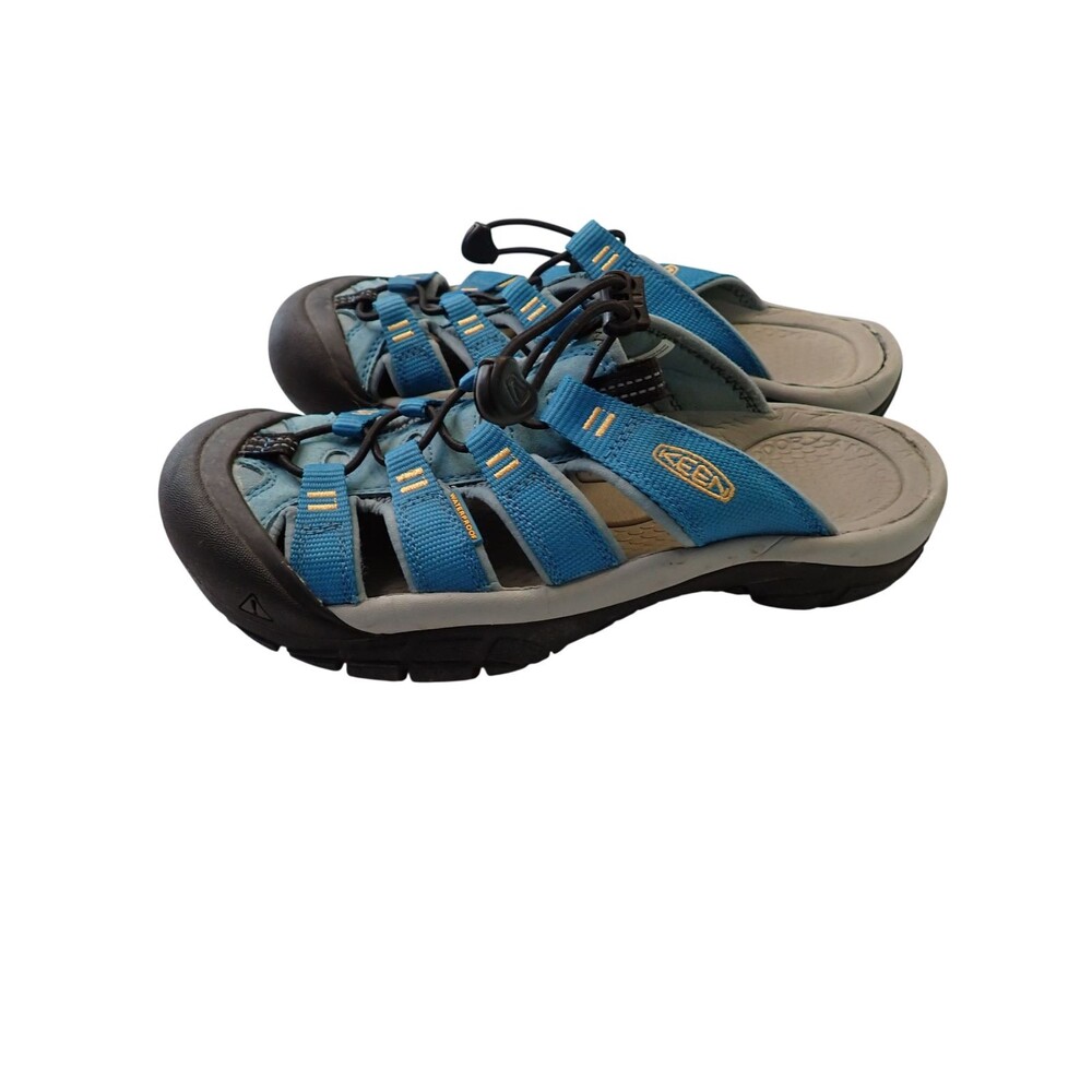 Keen Women's 8.5 Newport Slide sandals Turquoise Fjord Blue Toe Waterproof